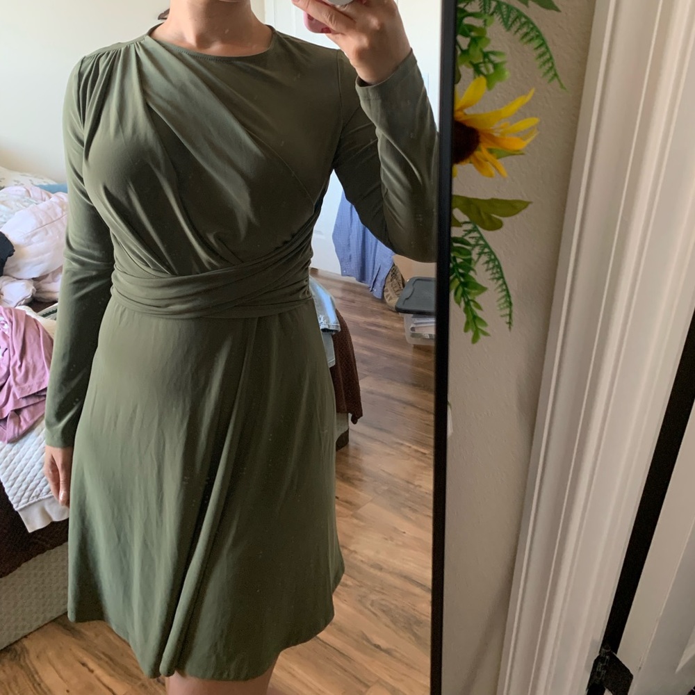 TopShop olive green semi-formal dress